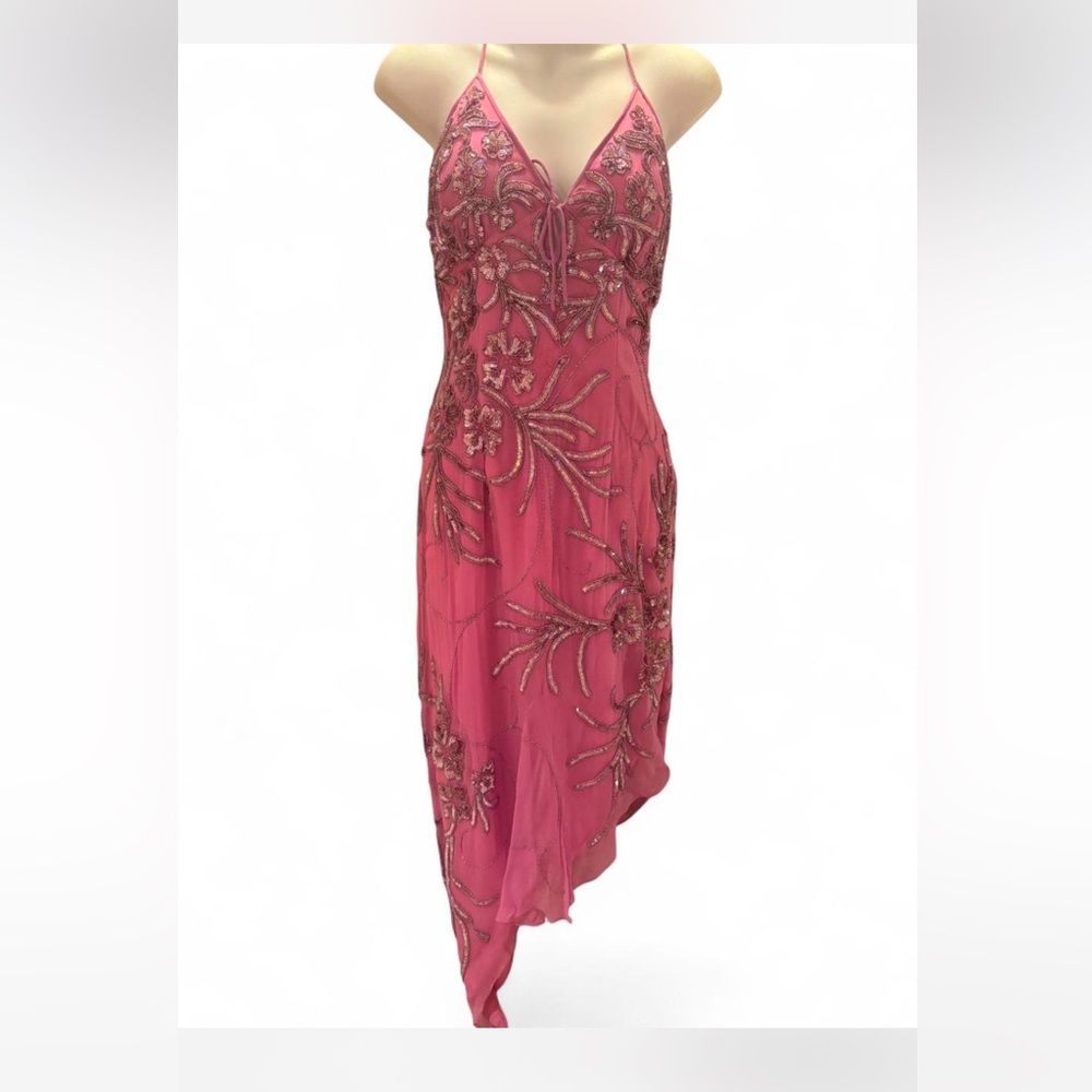 Sean Collection Pink Embellished Midi Dress
